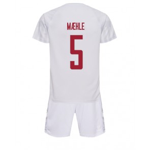 Danska Joakim Maehle #5 Gostujuci Dres za Dječji SP 2022 Kratak Rukavima (+ kratke hlače)